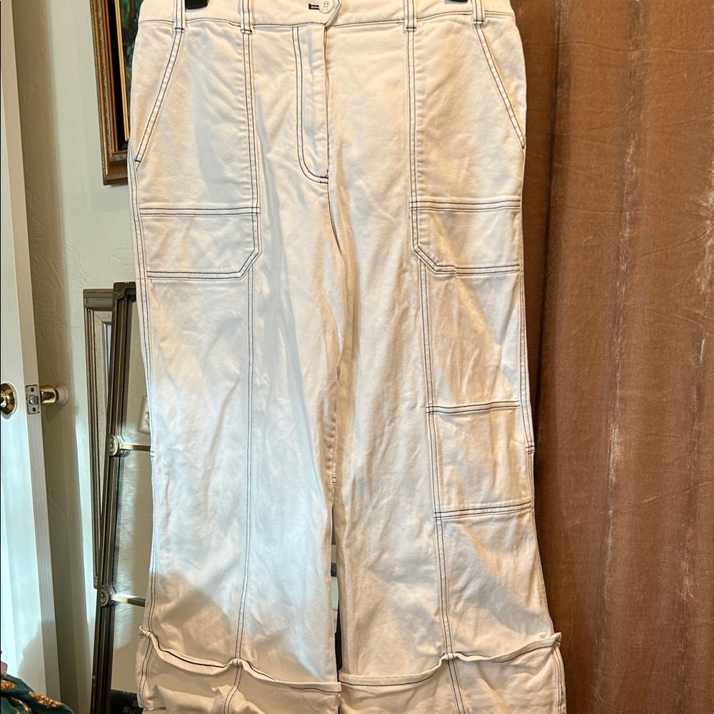 Maeve Cream Wide Leg Pants